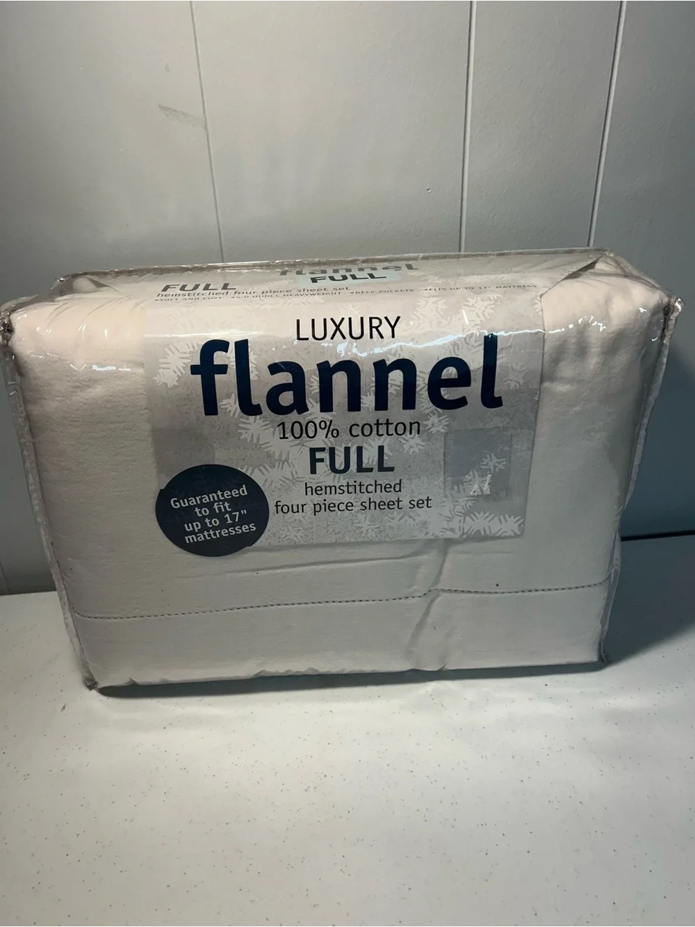 Luxury Flannel 100% Cotton Full Sheet Set - White